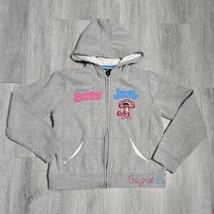 Vintage Y2K Bobby Jack Grey Embroidered Full Zip Hoodie Special Edition